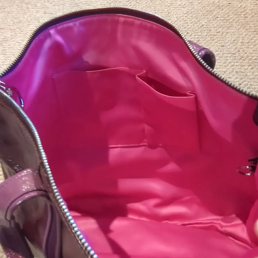 Coach Poppy Shoulder Tote Bag Raspberry Purple Patent Leather Purse F20973-13876